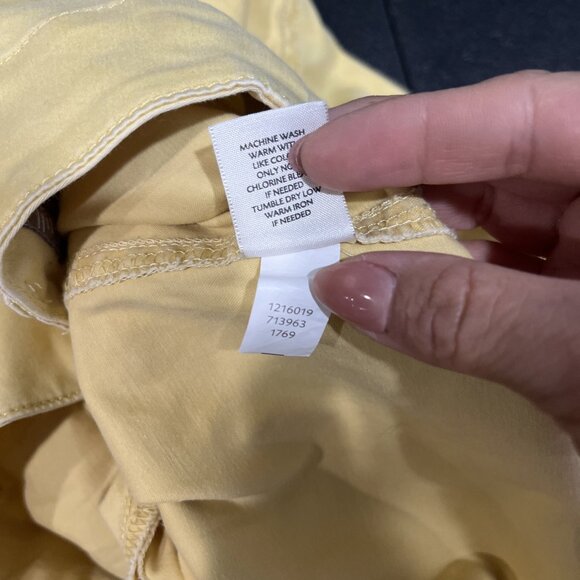 J. Jill Stretch Capri Pants Womens Sz 10 Yellow Cargo Chino Crop Outdoor Hiking - Picture 6 of 9